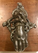 Heurtoir de porte ancien Main, Serpent Anneau 1920