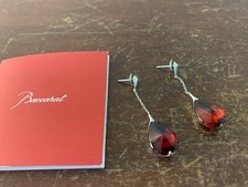 Boucle d'oreille psydélic rouge en cristal de Baccarat
