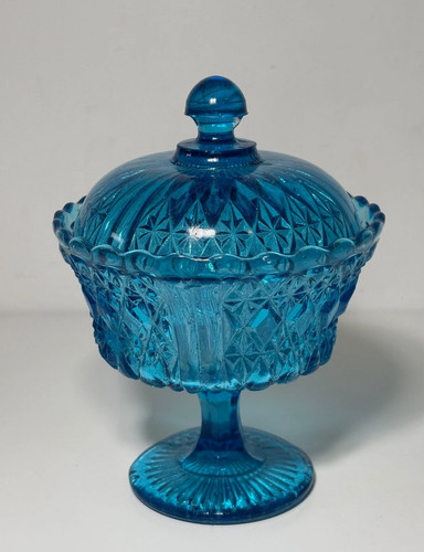 Bonbonnière verre bleu - verre,