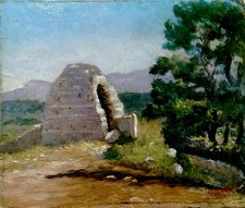 SUPERBE TABLEAU SIGNE BISTAGNE ZIEM  TOMBEAU ROMAIN PENNE SUR HUVEAUNE STE BAUME