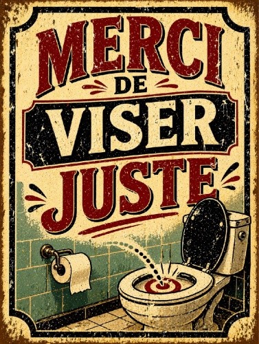 Plaque métal humour - , wc