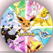 Pokemon. Déco de gâteau comestible, feuille de sucre, disque  prédécoupé 20cm