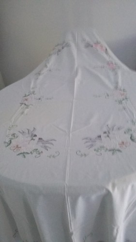 Ancienne nappe blanche coton - nappe,