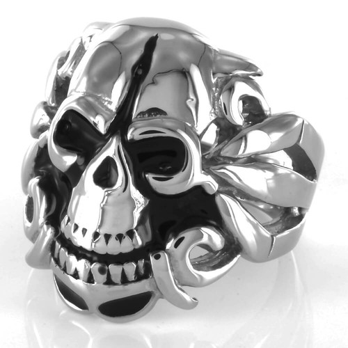 Bague acier grinning - acier,