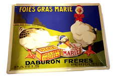 Plaque publicitaire foie gras MARIE 