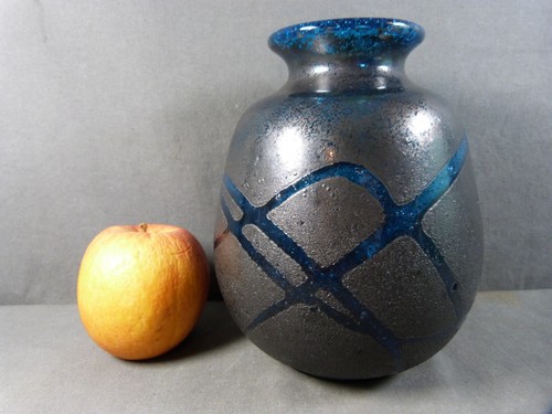 Vase verre soufflé signé - vase,