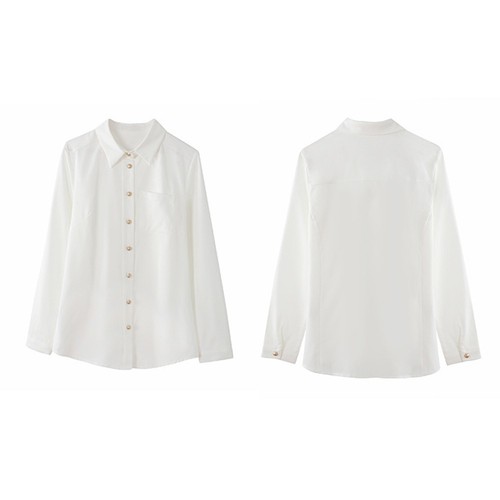 Pull blanc manches - longues, col
