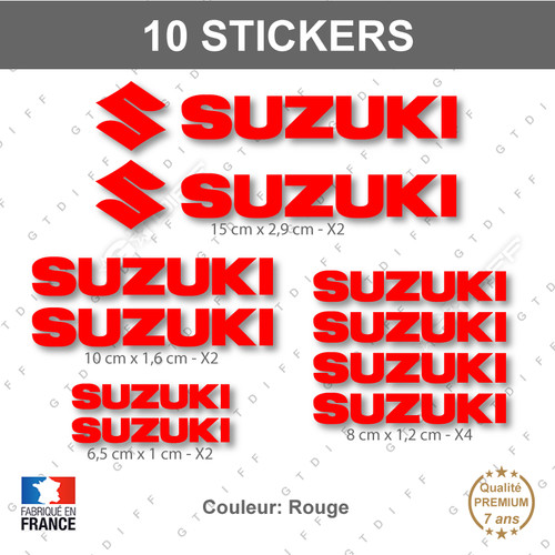 Stickers suzuki rouge - suzuki, 10