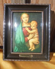 Cadre Emaux sur Cuivre d'apès Raphael vierge au grand Duc Helca Christianisme