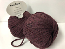 10 pelotes 100 % laine/ grosse laine/ lie de vin 06- fabriqué en FRANCE