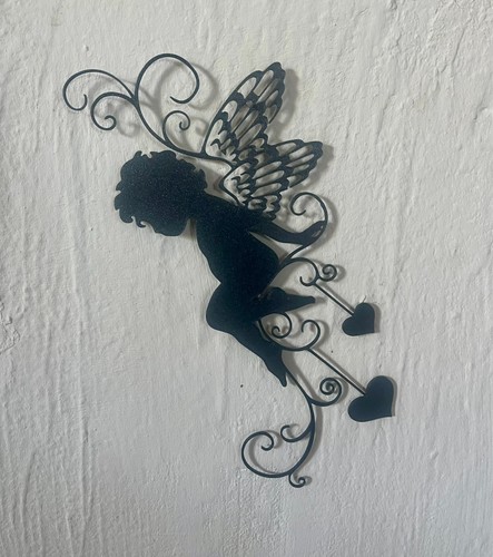 Fée papillon cœurs mural - cœurs,