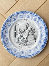 Assiette Parlante en faience Proverbe L'agent ne fait pas le bonheur Saint Amand
