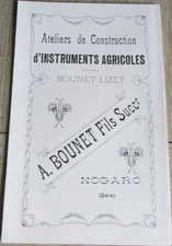 Catalogue,Brochure,Prospectus  Tracteur, machine agricole  A. BOUNET  à  NOGARO