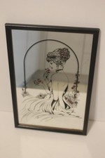 miroir femme nue reflection 32 x 22 cm vintage