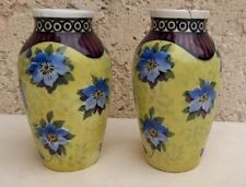 Paire de petits Vase Villeroy & Boch, série Wallerfangen faïence craquelée