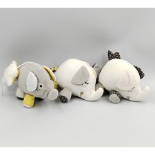 Petits doudous éléphants blanc gris jaune Babyfan SAUTHON - 33611
