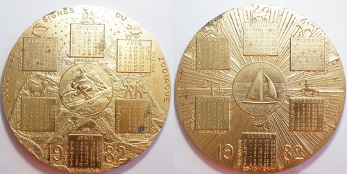 Medaille calendrier mdp - calendrier, de