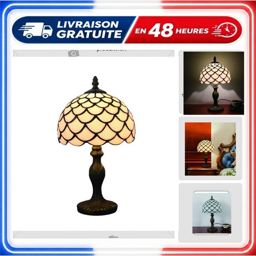 Lampe table tiffany vitrail - lampe, de