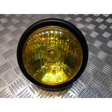 phare metal noir universel verre jaune moto bobber custom chopper cafe racer scr