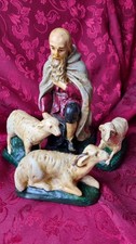 Santon Ancien Berger Mouton Creche Platre Noel Grand