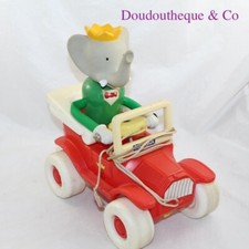 Jouet à tirer éléphant ÉDUCALUX Babar vintage voiture rouge plastique 25 cm