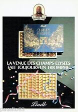 PUBLICITE ADVERTISING 116  1988   Chocolats Lindt coffret   Champs Elysées