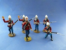 Frontline Figures - 6 soldats britanniques 24th rgt zulu wars - zoulous