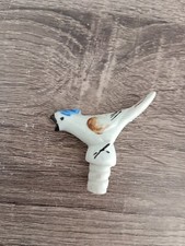 Ancien Bouchon Verseur Porcelaine à Flacon Forme Oiseau XXème