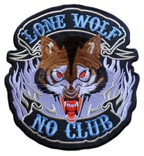 Ecusson patche dorsal dos grande taille lone wolf no club patch DIY grand