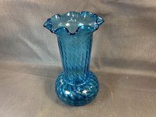 Ancien joli vase en verre bleu