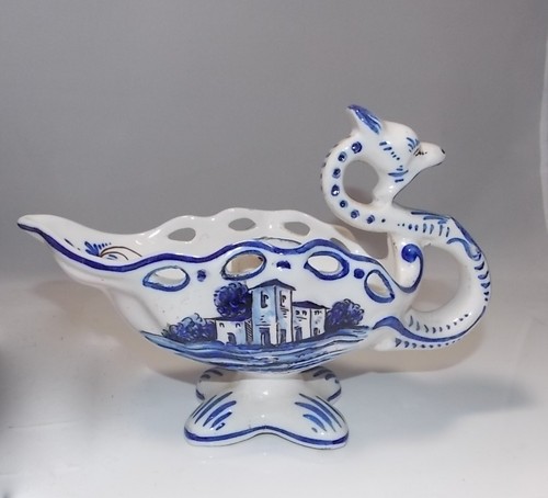 Vintage bleu white main - white, peint