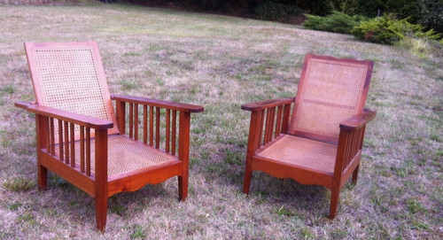 Paire fauteuils cannés - de,