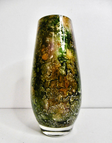 Joli vase verre laqué - vase,
