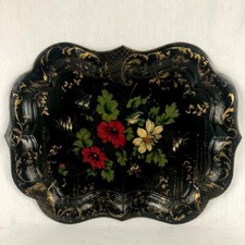 Plateau en tôle laquée noir