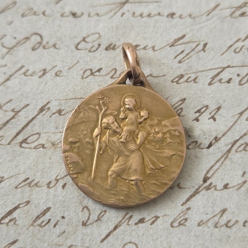 Pendentif médaille plaqué - pendentif, or