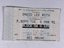 David Lee Roth Complet Ticket Van Halen Original nec Arena March 5th 1991