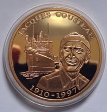 MEDAILLE CUIVRE DORE JACQUES COUSTEAU CALYPSO 1997