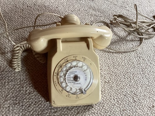 Téléphone cadran beige - cadran,