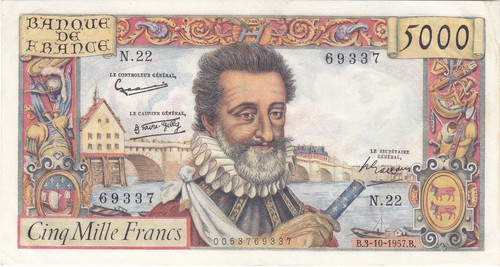 5000 francs henri du - francs,