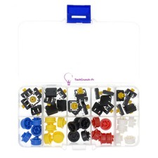 5 Colors 25Pcs 12*12*7.3MM Micro Switch Button Tact Cap Tactile Push Momentary E