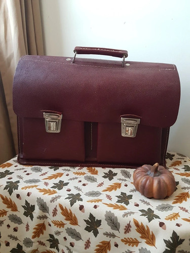 Cartable vintage cuir bordeaux