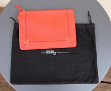 JEROME DREYFUSS Goatskin Leather Popoche Zip Pouch Case Wallet + Dust Bag