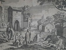 FIN TRAVAUX MARS Gravure LOUIS CREPY Jacques Callot XVIII°