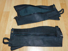 size M USG JODPUR Jodhpur MINICHAPS MINI-CHAPS avec fermeture éclair CUIR SYNTHE