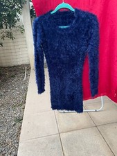 Robe moulante à manches longues bleu,taille M