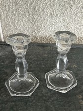 Paire De Bougeoir En Verre 