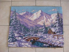 " la montagne " 64cmx49cm 1réf4945 tapisserie canevas fini Paris France