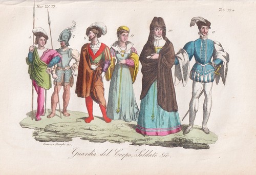 Gravure costume moyen âge - gravure,