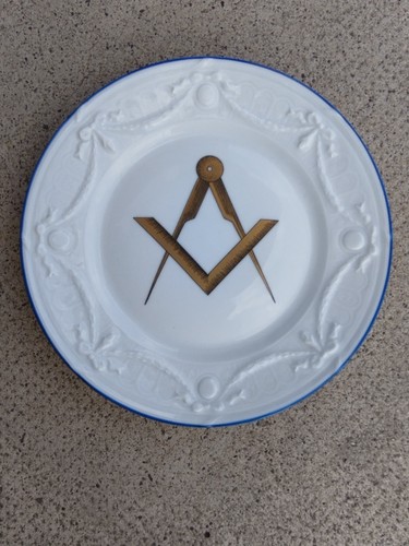 Assiette maçonnique équerre - assiette,