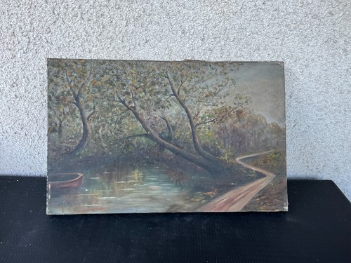 Tableau paysage barque - la,